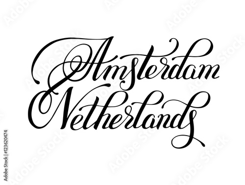 Amsterdam Netherlands black ink hand written inscription