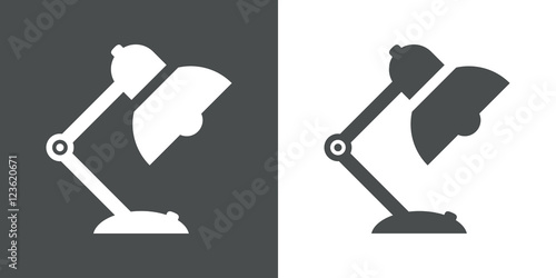 Icono plano lampara tipo flexo gris