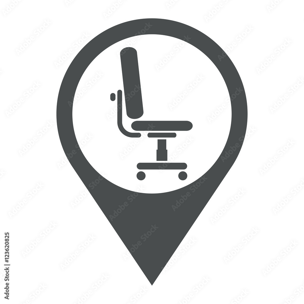Icono plano localizacion silla oficina gris Icono plano localizacion silla oficina gris
