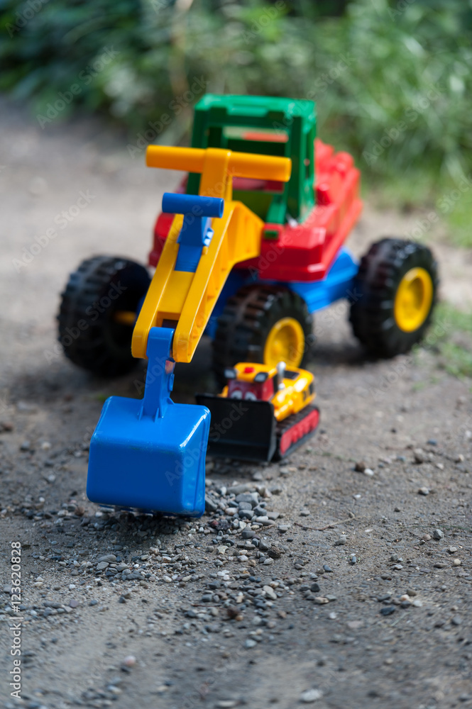 Fototapeta premium Plastic excavator toy