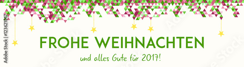 Triangel Dreiecke - moderne Weihnachtsgrüße, Banner mit Neujahrsgruß