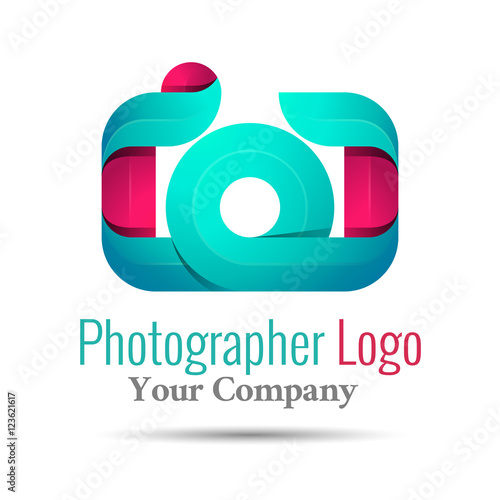 Photography studio, photographer, photo logo template. Vector business icon. Corporate branding identity design illustration for your company. Creative abstract concept.