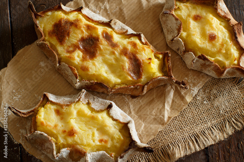 Traditional karelian pasties with potatoes photo