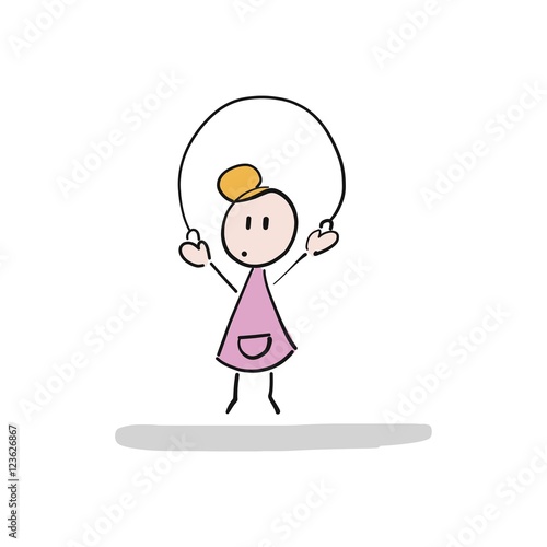 Una niña saltando con una cuerda