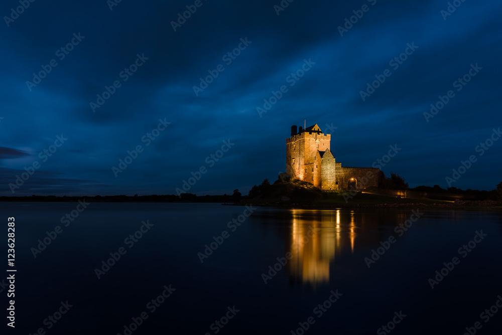 Dunguaire Castle at night