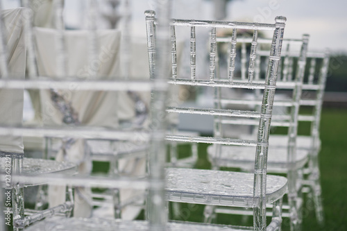 The chairs on the wedding ceremony