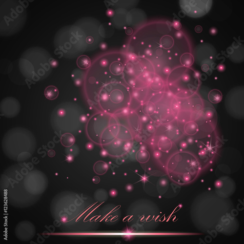 Vector pink lights concept abstract on black ambient blurred background. Luxury design. Vector illustration