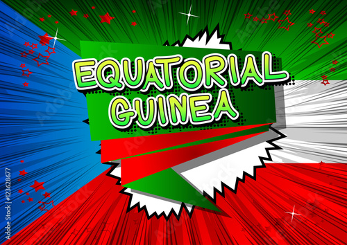 Equatorial Guinea - Comic book style text.