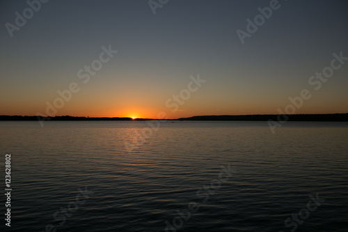 Sunset on a calm lake in Ontario Canada