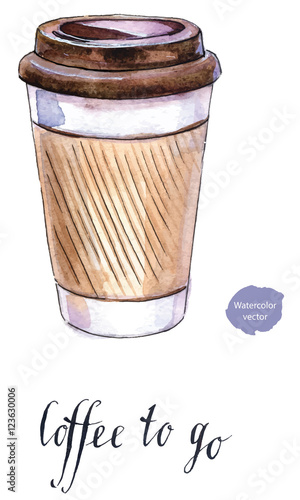 Coffee in blank craft take away cup