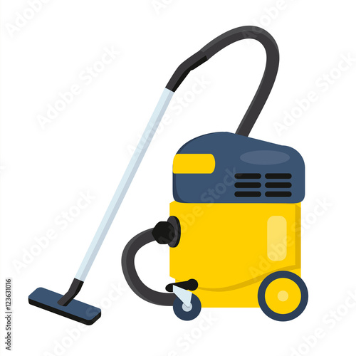 Vacuum cleaner vector illustration. Hoover icon. Cleaning machin photo