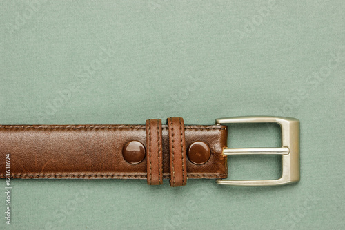 leather belt with a buckle