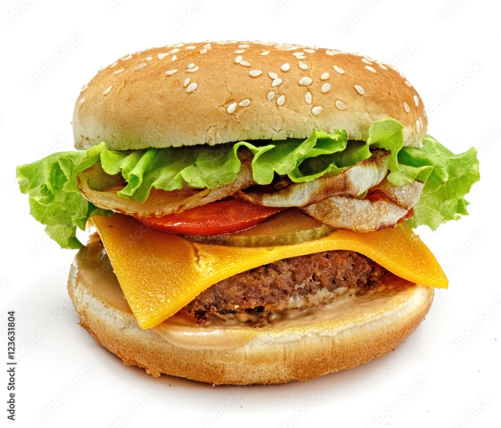 Hamburger isolated on white background Hamburger isolated on white background