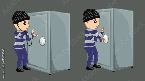 Robber Trying to Open Treasure