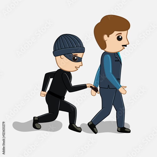 Pickpocket Trying to Steal Wallet Vector Concept photo