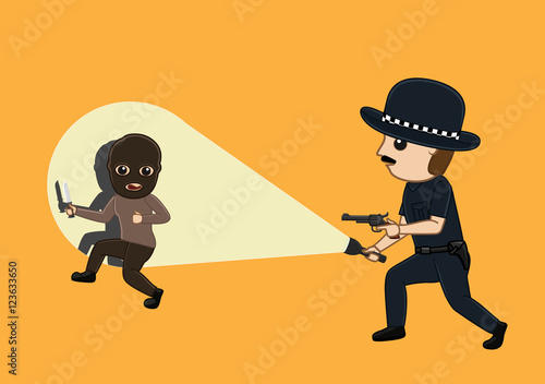 Thief Caught on Police Torch Light