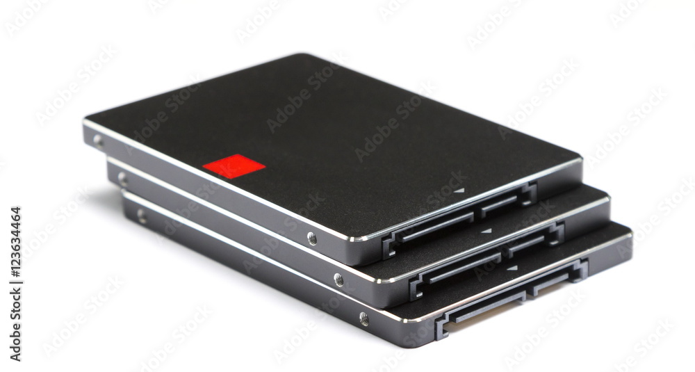 Solid state drive (SSD) on white background Solid state drive (SSD) on white background