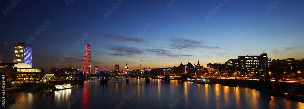 London skyline, night view