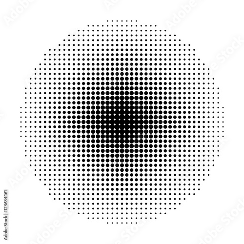 Vector Circle Halftone geometric shapes  Dot minimal design abstract round background  backdrop pattern  basic shapes. Geometric Design Art  Dotwork Illustration