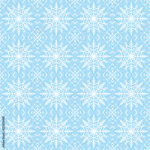 Blue christmas background with seamless pattern. Ideal for print