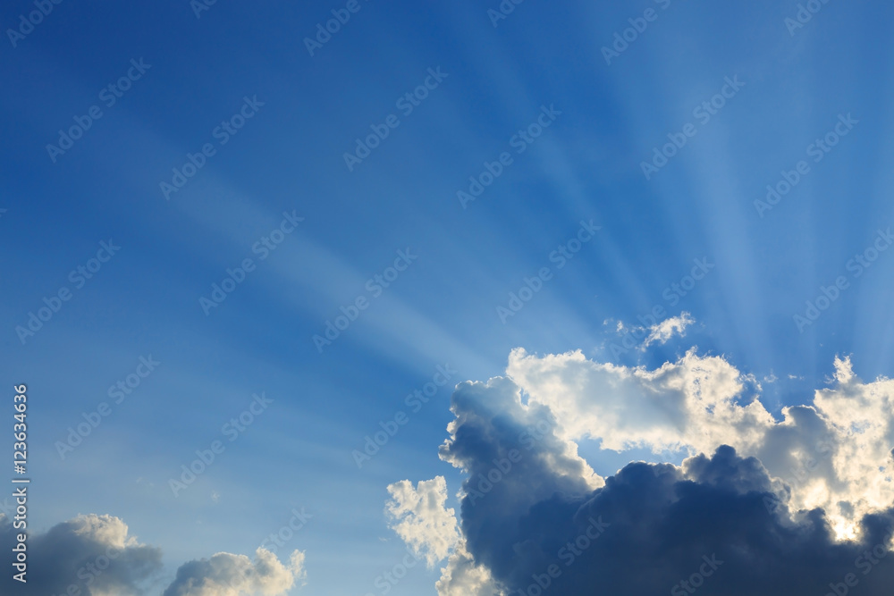 light rays on dramatic moody sky light rays on dramatic moody sky