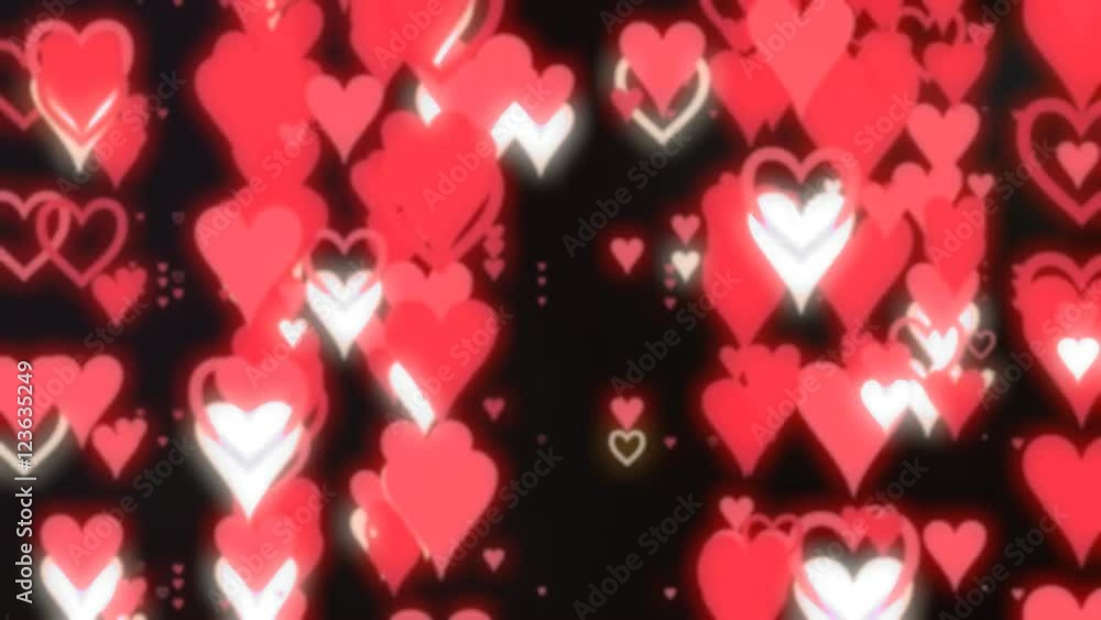 Big red hearts falling down like in a popular sci-fi movie.
Big red hearts falling down like in a popular sci-fi movie.