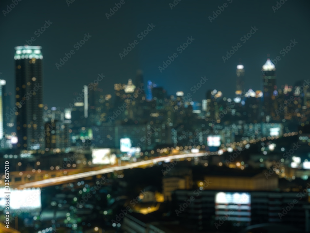 Fototapeta premium Abstract Blur Night City Light Background. Cityscape background.