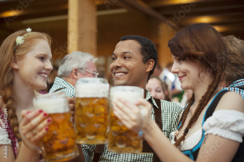 Friends enjoying Oktoberfest