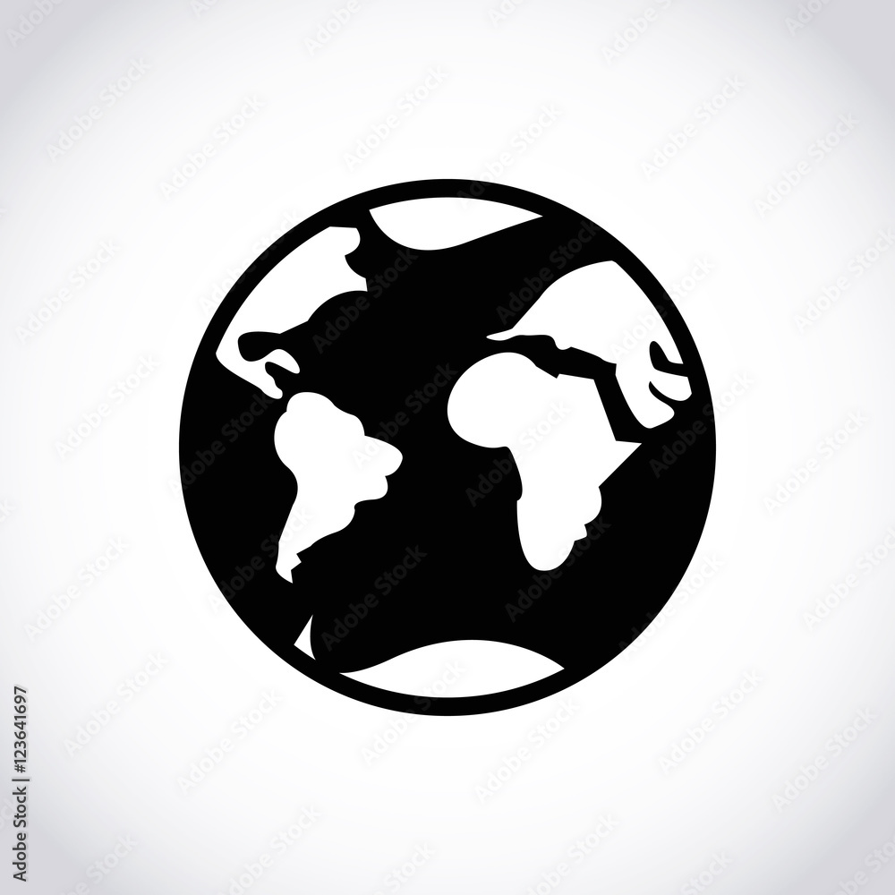 Earth icon stock vector illustration flat design Earth icon stock vector illustration flat design