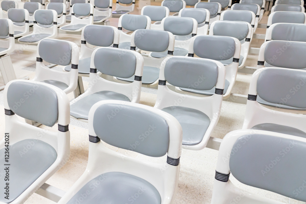 Naklejka premium empty grey public seat on waiting area
