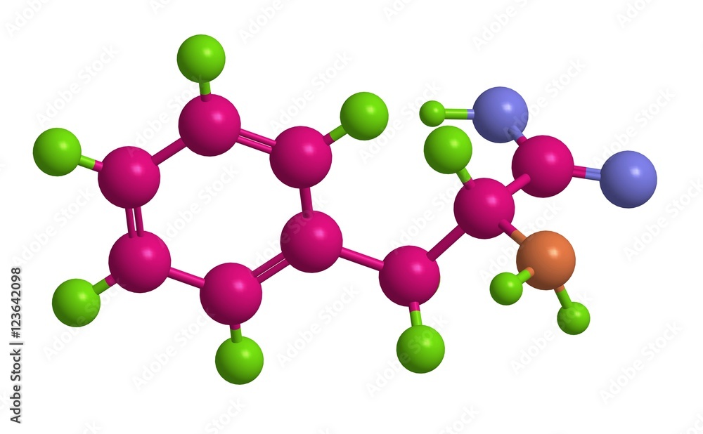 Molecular structure of D - phenylalanine Molecular structure of D - phenylalanine