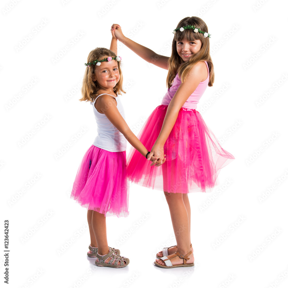 Cute sisters playing together Cute sisters playing together