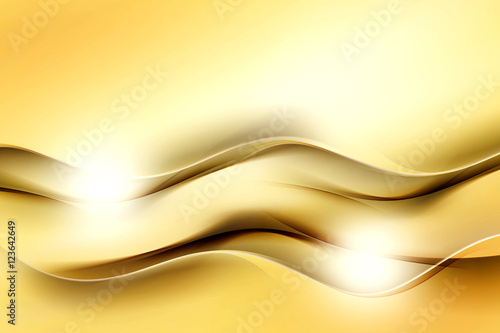 Abstract Blurred Gold Waves Design Background Decorative Concept