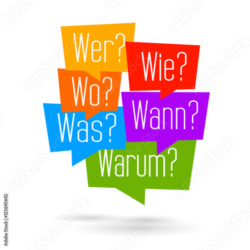 W-Fragen: wer, wie, was, wo, wann, warum