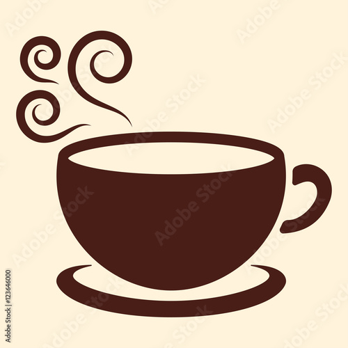 cup of coffee tea hot drink brown vector icon on white backgroun