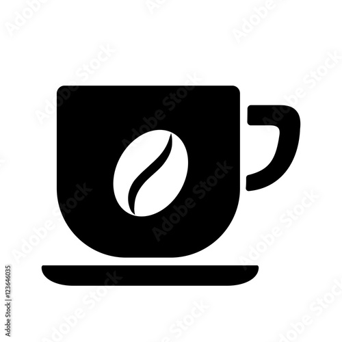 cup of coffee tea hot drink black vector icon on white backgroun