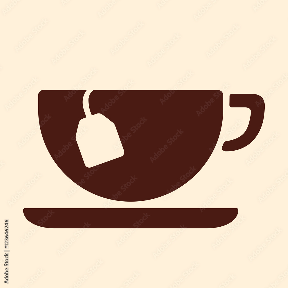 cup of coffee tea hot drink brown vector icon on white backgroun cup of coffee tea hot drink brown vector icon on white backgroun