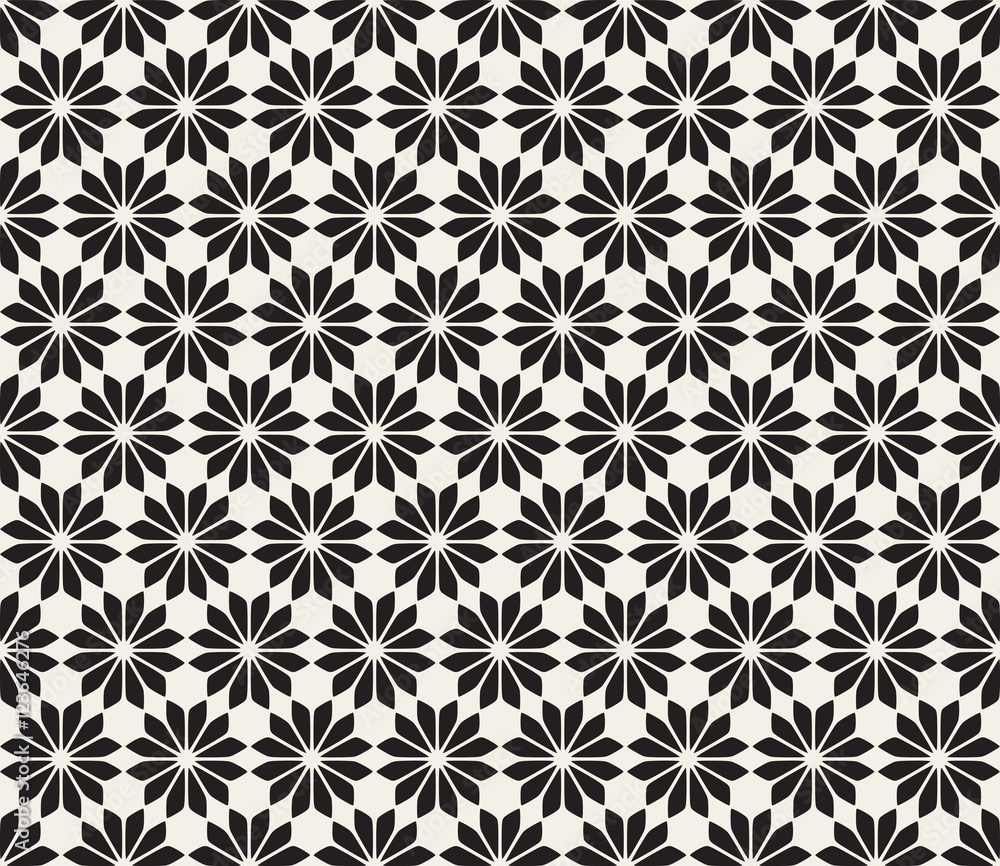 Vector Seamless Black and White Floral Pattern Vector Seamless Black and White Floral Pattern