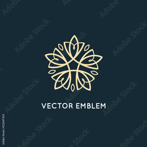 Vector logo design - cosmetics and beauty concept