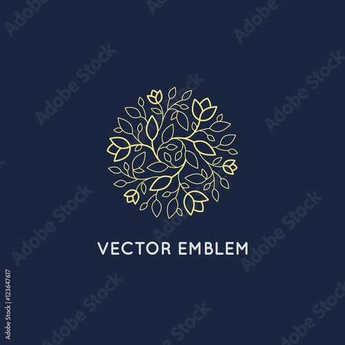 Vector logo design - cosmetics and beauty concept