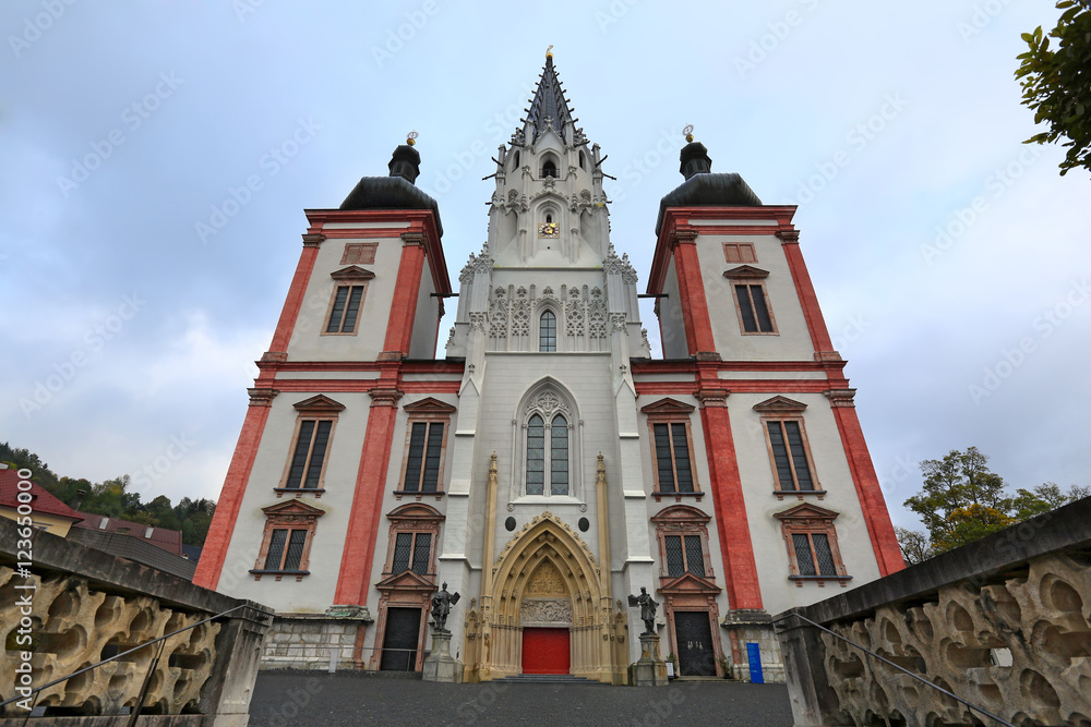 Obraz premium Shrine of Our Lady in city Mariazell (Mariazell Basilica) in Austria. It is the most important pilgrimage destination in Austria for catholics.