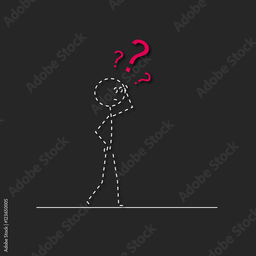 pointillés-personnage interrogatif