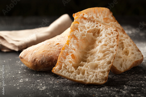 Ciabatta bread and flour