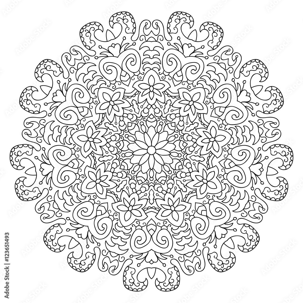 Eastern ethnic mandala. Round symmetrical pattern. Eastern ethnic mandala. Round symmetrical pattern.