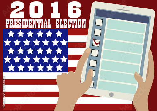 2016 Presidential Election Banner.Online voting. photo