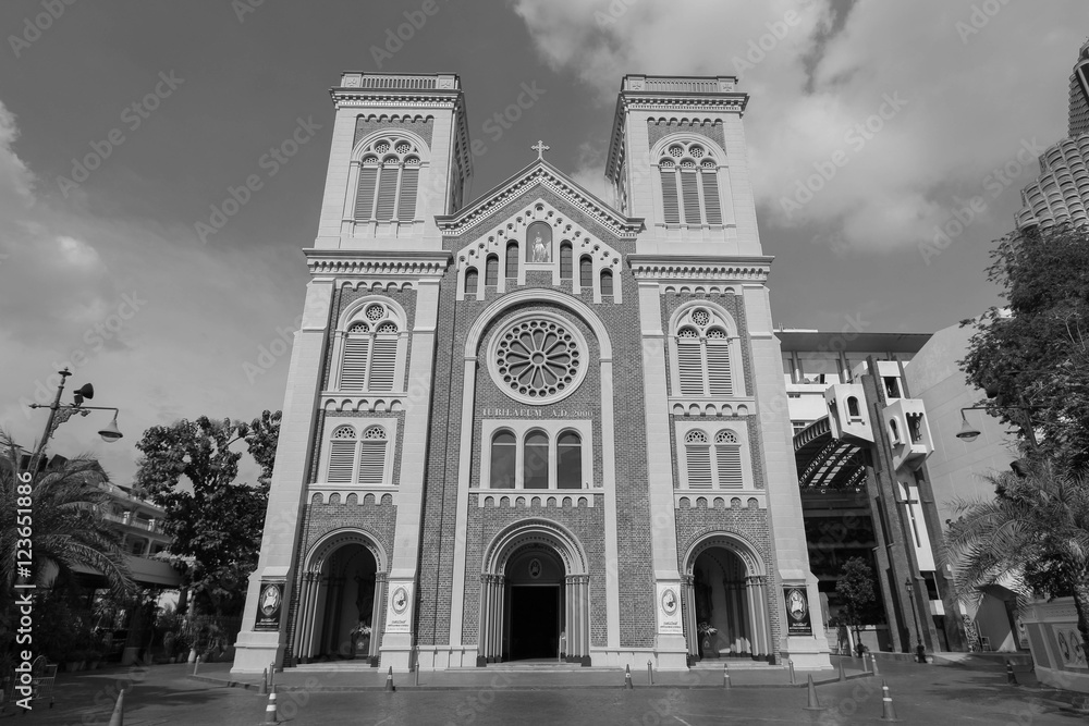 BANGKOK THAILAND AUG 28: The Assumption Cathedral, Bangkok on Aug 28, 2016 in Bangkok, Thailand. This place is a beautiful place and popular for Christian in Bangkok.