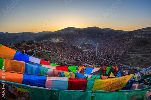 Top view at Larung gar (Buddhist Academy) in Sichuan, China