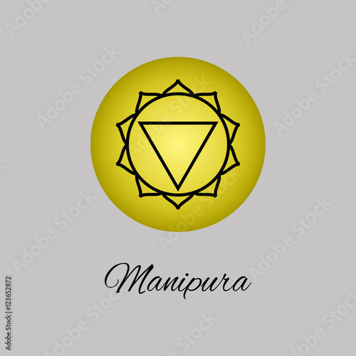 Manipura.Solar plexus chakra.Third Chakra symbol of human. Vecto