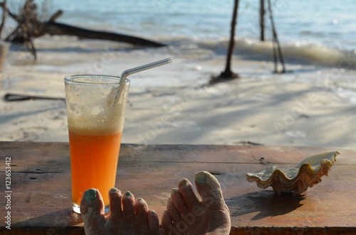 relaxing on a tropical  beach 
