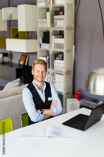 Man in office